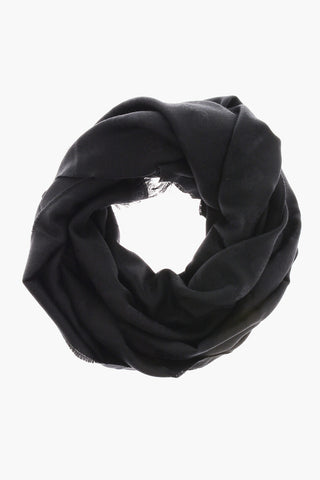 Wool and Silk Scarf with All-OverSkull