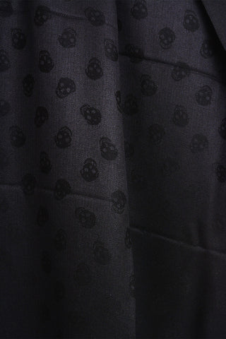 Wool and Silk Scarf with All-OverSkull