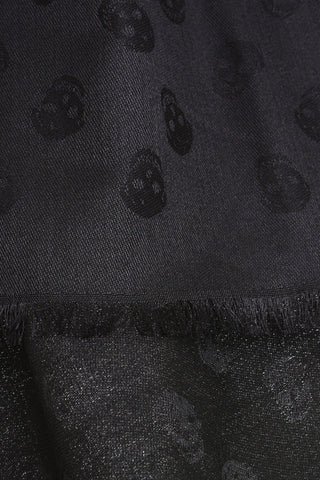 Wool and Silk Scarf with All-OverSkull