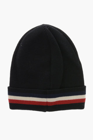 Virgin Wool Beanie with Contrasting Details