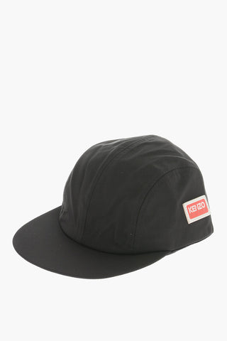 Cotton Blend Cap with Leather Detail