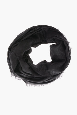 Foulard in Jaquard con Ricamo Monogram in Lurex
