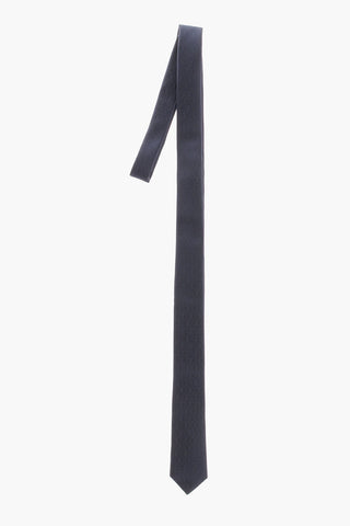 Silk Geometric Motif Tie with All-Over Logo
