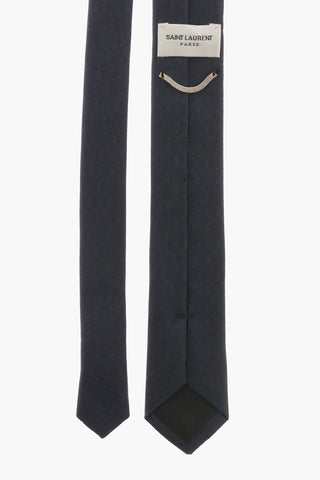 Silk Geometric Motif Tie with All-Over Logo