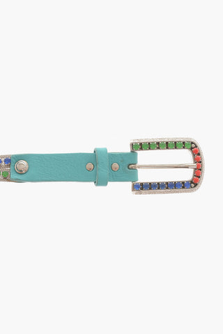 Braided Belt With Jewels And leather Details 20mm