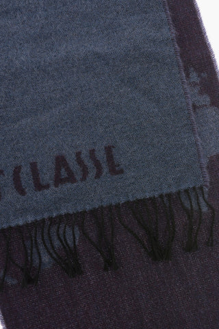 1 CLASSE Sciarpa in Lana Vergine con Frange