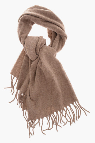 Solid Color Scarf With Fringes
