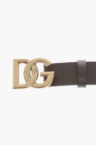 Solid Color Leather Belt with Golden Buckle 35mm