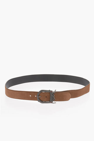Cintura in Suede con Fibbia Logata
