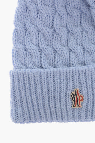 GRENOBLE Virgin Wool Beanie with Real Fur Pom Pom