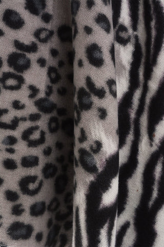 Animal-Motif Wool Blend PASHMINA Scarf