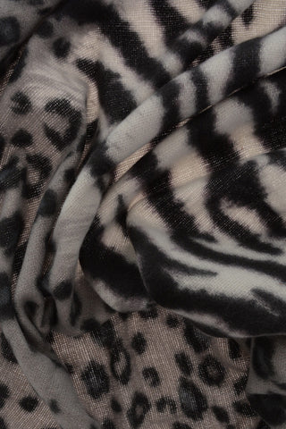 Animal-Motif Wool Blend PASHMINA Scarf