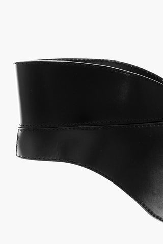 Cintura da Vita in Pelle con Chiusura Zip 130mm