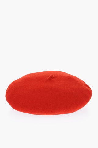 Wool Beret With Logo Detail