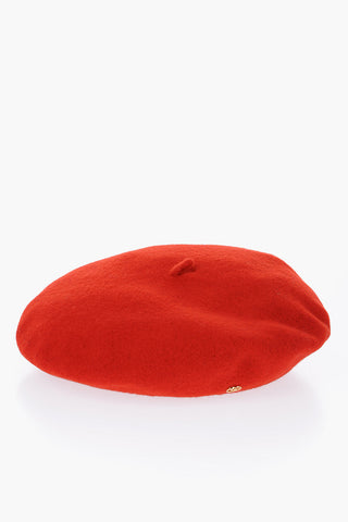Wool Beret With Logo Detail