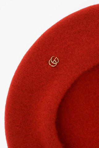 Wool Beret With Logo Detail