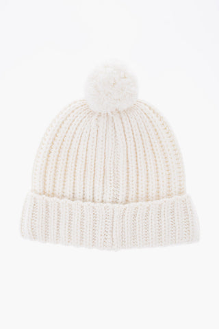 Embroidered DENIM BEAR Beanie With Pon-Pon