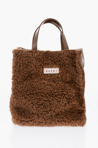 Mini Tote Bag MUSEO con Dettaglio in Shearling