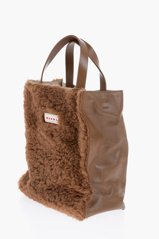 Shearling Detailing MUSEO Mini Tote Bag