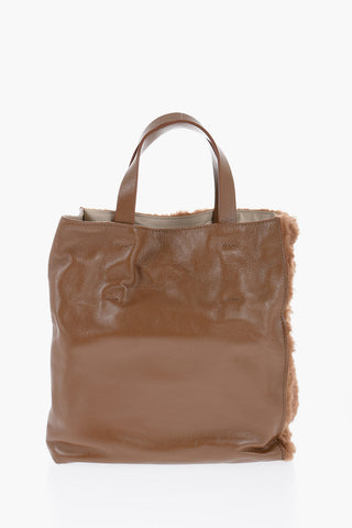 Mini Tote Bag MUSEO con Dettaglio in Shearling