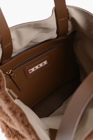 Mini Tote Bag MUSEO con Dettaglio in Shearling