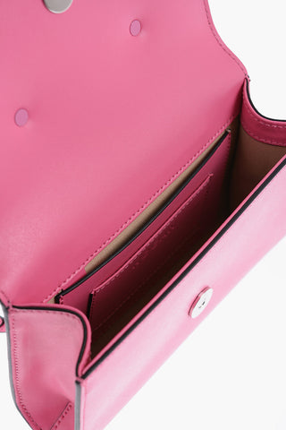 Leather Logoed Clutch with Removable Shoulder Strap