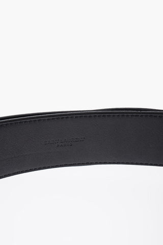 Leather Belt with Logoed Buckle