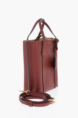 Textured Leather PERRY Mini Tote Bag with Removable Strap