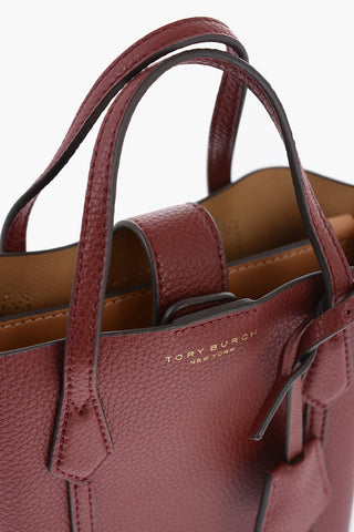 Textured Leather PERRY Mini Tote Bag with Removable Strap