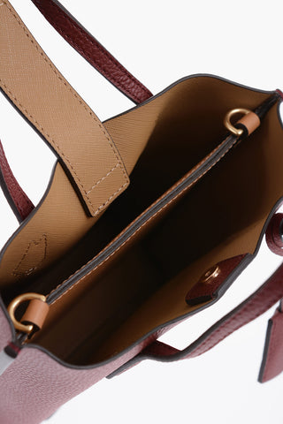 Textured Leather PERRY Mini Tote Bag with Removable Strap