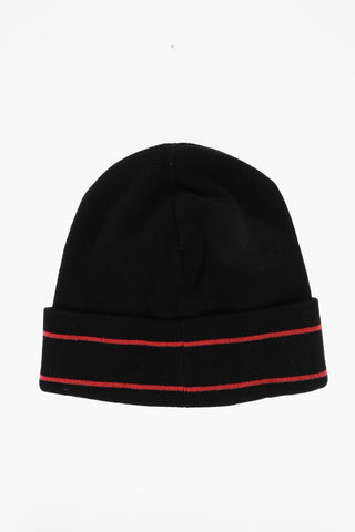 Cappello Beanie in Cashmere con Logo Jacquard
