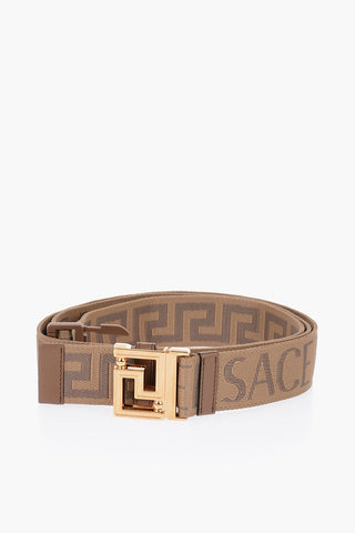 All-Over Embroidered Logo Fabric Belt 40mm