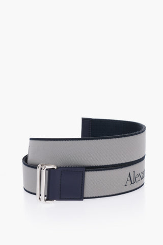 Fabric Belt with Leather Details 40mm