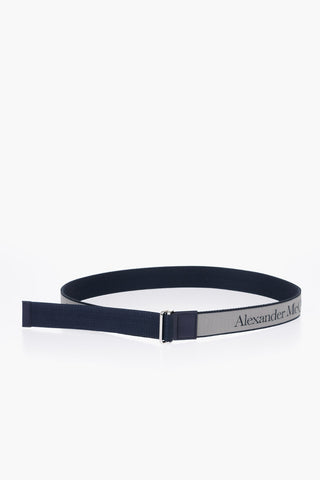 Fabric Belt with Leather Details 40mm