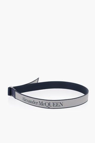 Fabric Belt with Leather Details 40mm
