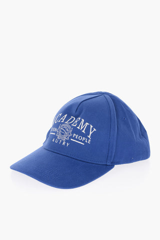 Cappello Baseball in Tinta Unita con Ricami a Contrasto