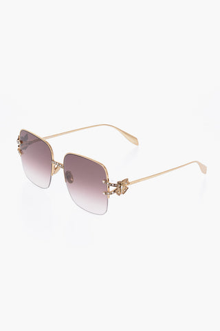 Gradient Lens Sunglasses with Rhinestone