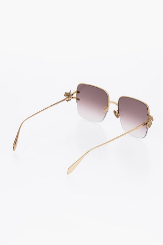 Gradient Lens Sunglasses with Rhinestone