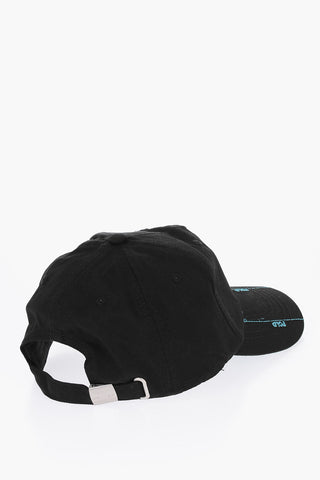 cappello Da Baseball in Twill di Cotone con Ricamo Logo