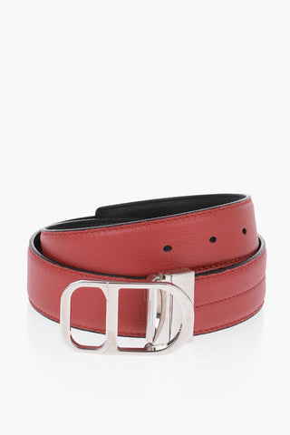 Leather Belt With Logo Buckle