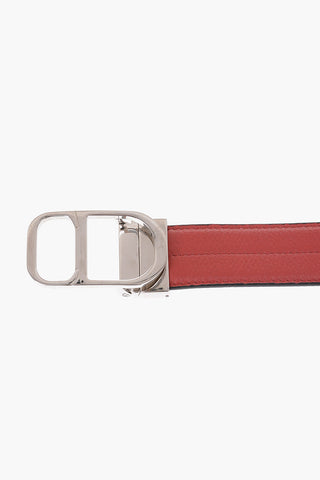 Leather Belt With Logo Buckle