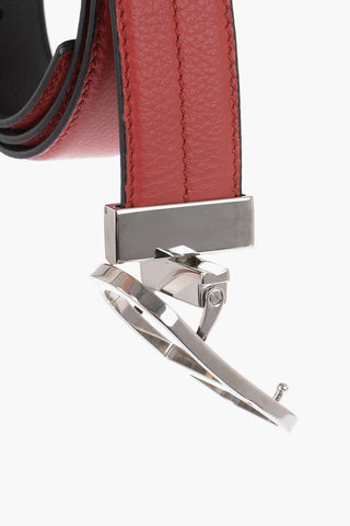 Leather Belt With Logo Buckle