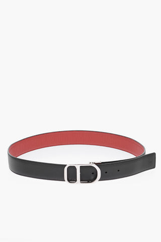 Leather Belt With Logo Buckle