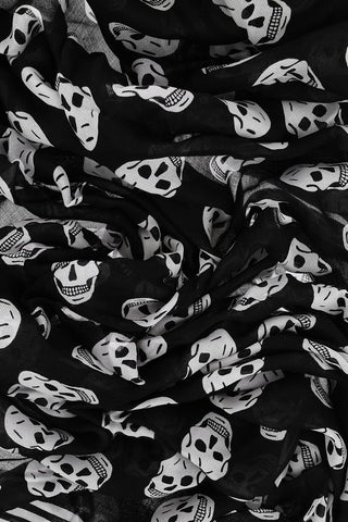 Skulls Printed BIKER Foulard with Fringes