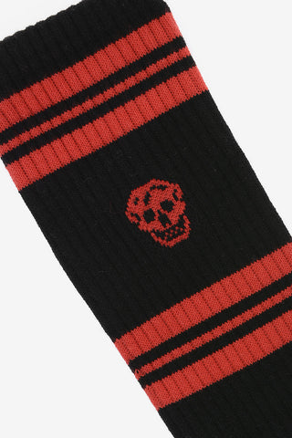Cotton Blend Long Socks with Contrasting Details