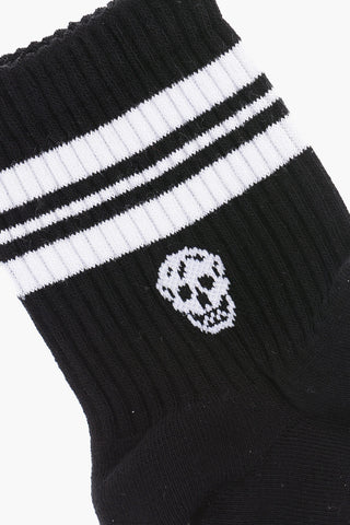 Cotton Blend Socks with Contrasting Details