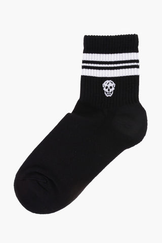 Cotton Blend Socks with Contrasting Details