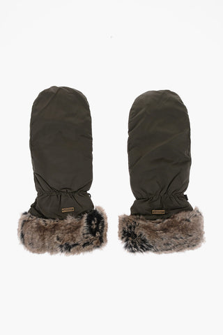 Waterproof PRIMROSE Mitten Gloves with Faux Fur Detail
