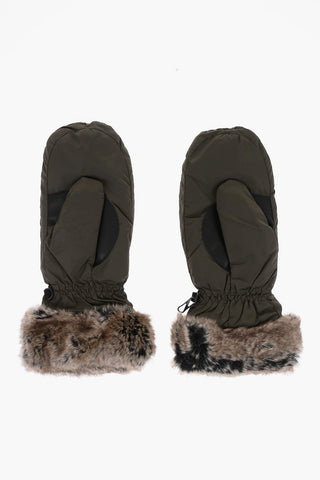 Waterproof PRIMROSE Mitten Gloves with Faux Fur Detail