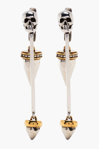Orecchini PUNK STUD in Metallo con Pendenti
